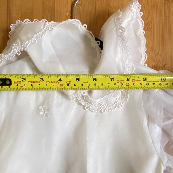 Vintage Dress Jessica McClintock Size 4 Sheer Lace Ivory Communion Flower Girl - Picture 12 of 14